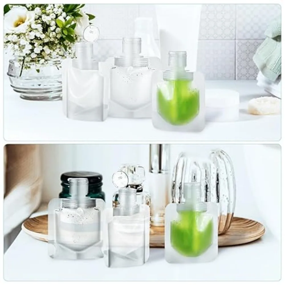 100 Stück 30/50/100ml Nachfüllbare Quetschbeutel für Toilettenartikel, Reise-Flüssigkeiten, Make-up-Verpackungsbeutel, Standbeutel, Kosmetikbehälter – Detail 4