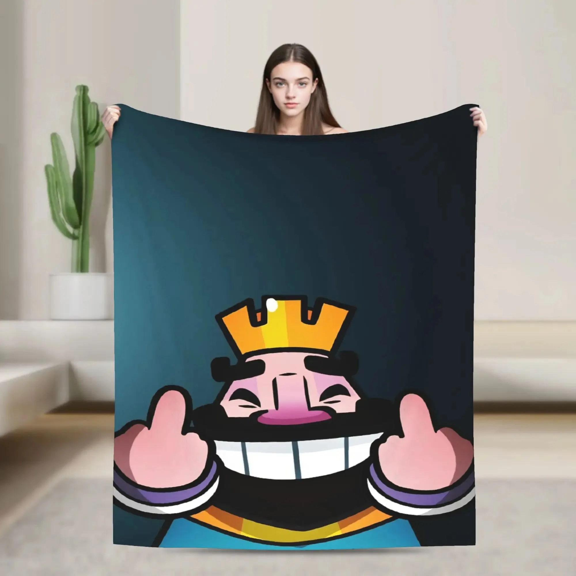 بطانية من الفلانيل بطابع لعبة Clash Royale أريكة منزلية مفرش سرير دافئ فائق النعومة للاستخدام الدائري في عام