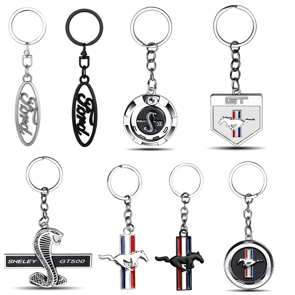 3D Metal Car Styling Key Chain Ring Keychain Decoration Accessories For Ford Ranger Focus Kuga Mustang MAX Transit Mondeo mk7 8