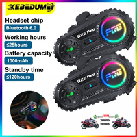 1/2x Music Interphone Bluetooth 6.0 Motorcycle Helmet Intercom Headset Waterproof 300m Intercomunicador Speaker Earphone