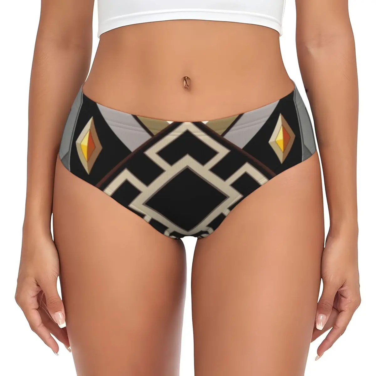 

Custom Women Zhongli Genshin Impact Brief Panties Female Stretch Anime Game Underwear Underpants