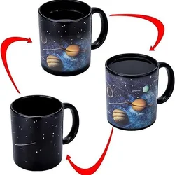 1pc 330ml New Ceramic Mug Changing Color Mug Milk Coffee Cups Gifts for Friend Student Breakfast Cup Star Solar System Drinkware