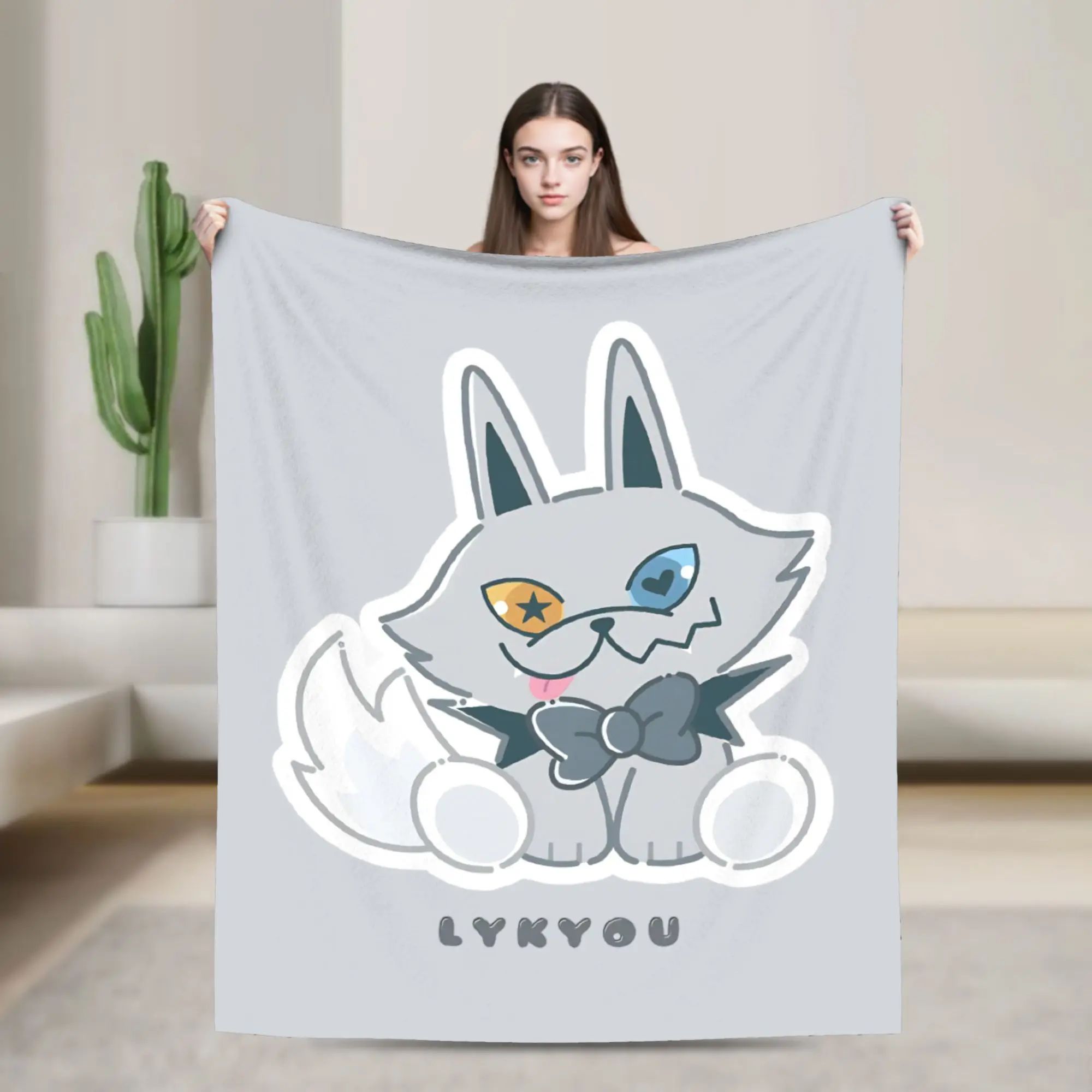 Lykyou LYKN Music Plush Blanket  Creative Throw Blanket for Bed Sofa Couch 150*125cm Rug Piece