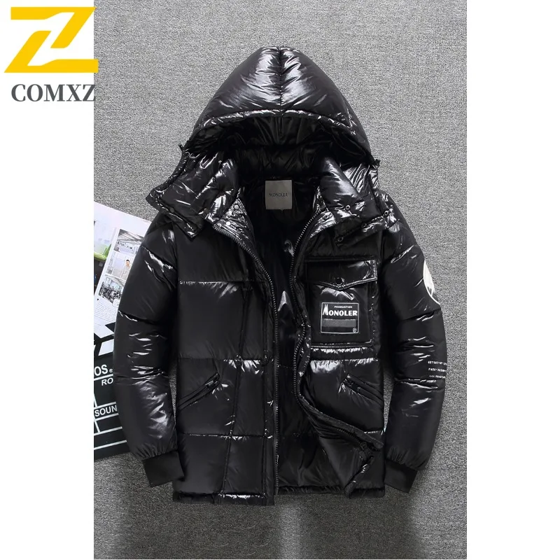 

COMXZ Пуховик премиум-класса с капюшоном для охоты на открытом воздухе, защита от холода, парка с ярким дизайном поверхности, удобная теплая зимняя одежда