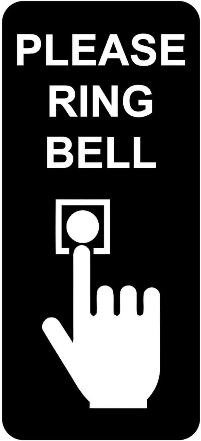 Bitte klingeln Sie an der Türklingel, Blechschild, Plakette, Türklingel, Wanddekoration
