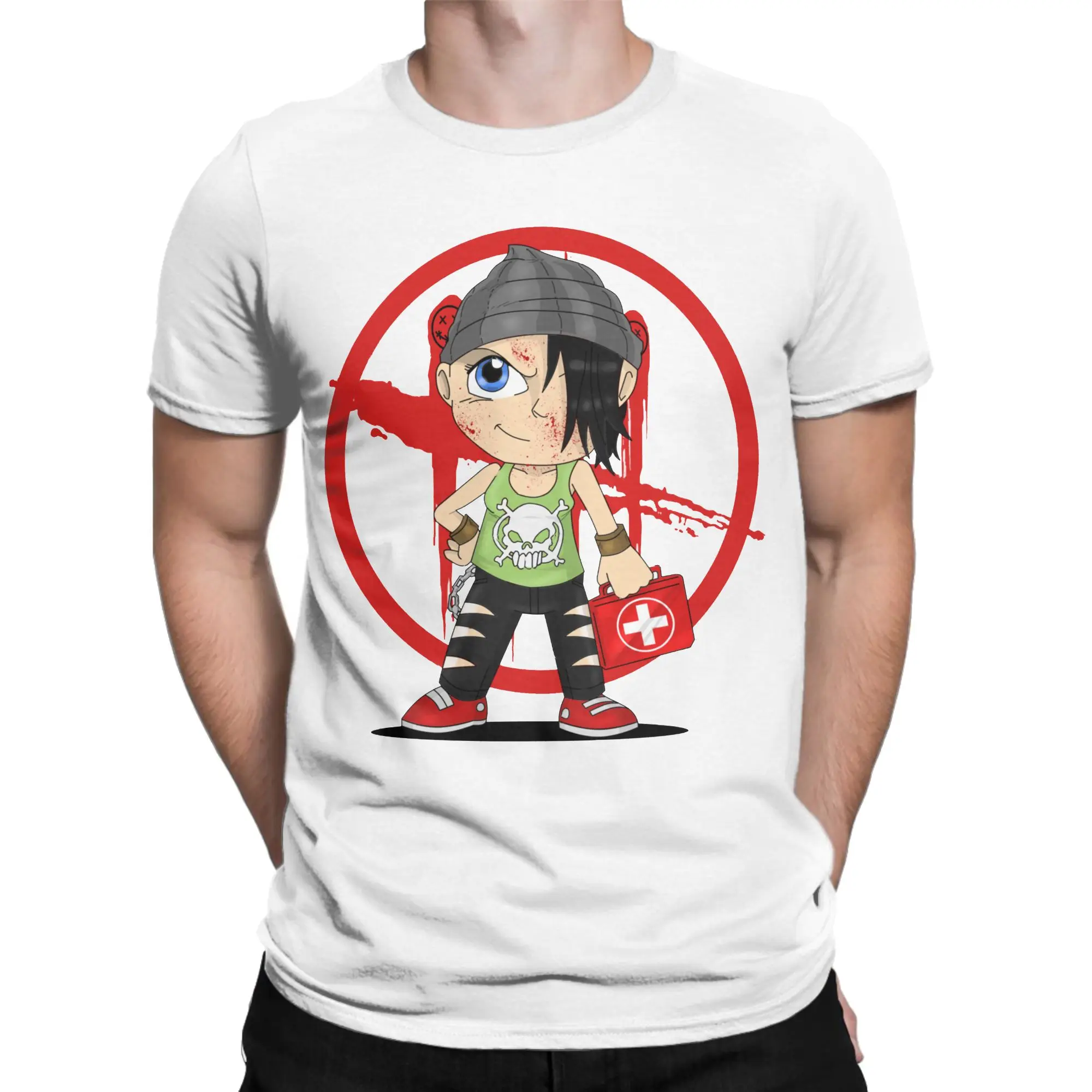 Deads by Daylights Chibi Nea Karlson T-Shirt Horror Killers Game Dbd Humor Cotton Tees Round Collar Short Sleeve T Shirts