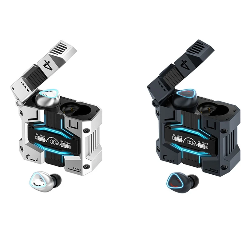 M45 Mecha-auriculares inalámbricos para videojuegos, cascos con Bluetooth 5,3, TWS, con pantalla Digital táctil, reducción de ruido, estéreo, para música, novedad