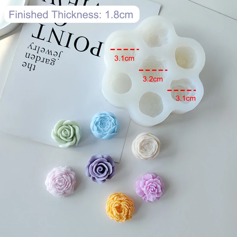 Rose Shaped Succulent Plant Mold - Kitchen DIY Creativity Tool Chocolate Candle Maker Fondant Jelly Mould for Home & Garden
