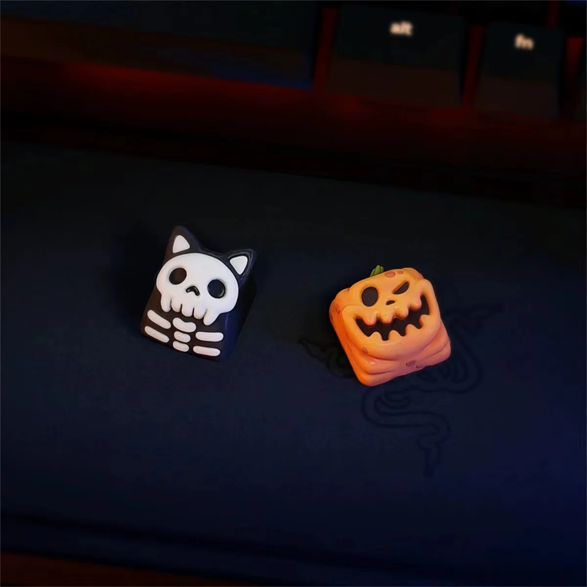 Halloween pumpkin/ ghost skull/ zombie/ personalized keycaps ABS material,keyboard accessories,Keyboard DIY