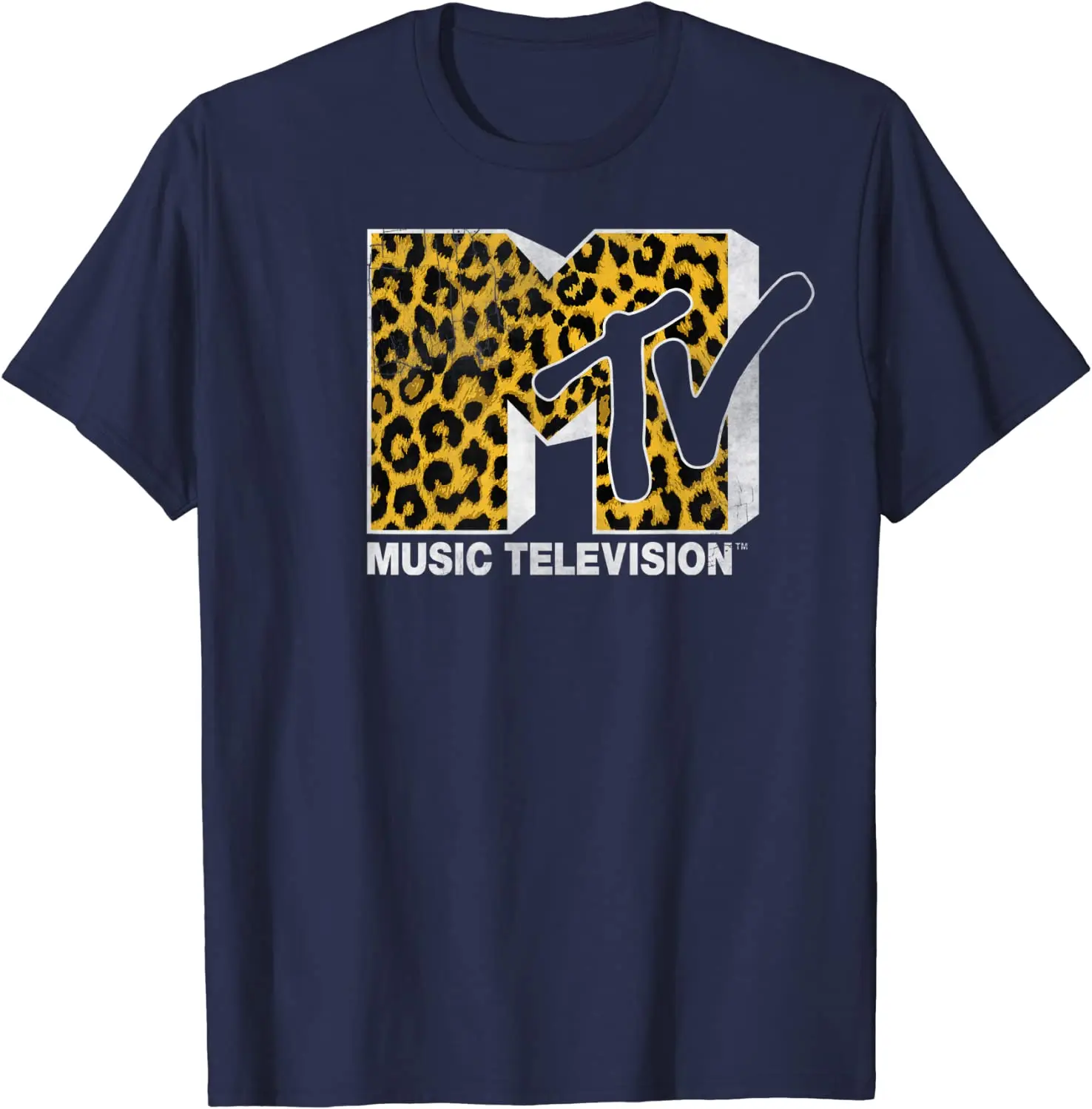 MTV Logo Cheetah Print Graphic T-Shirt