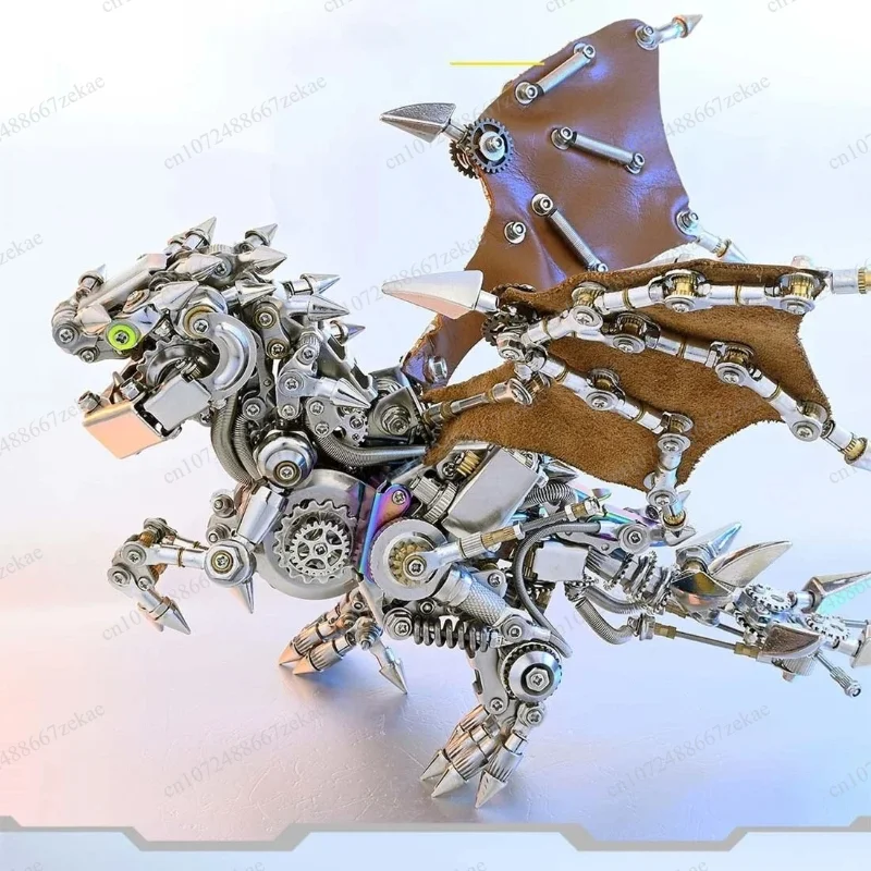 1450+PCS 3D Metal Puzzle, Mechanical Cyberpunk Pterosaur with Wings, DIY Assembly Jigsaw Craft for Adults