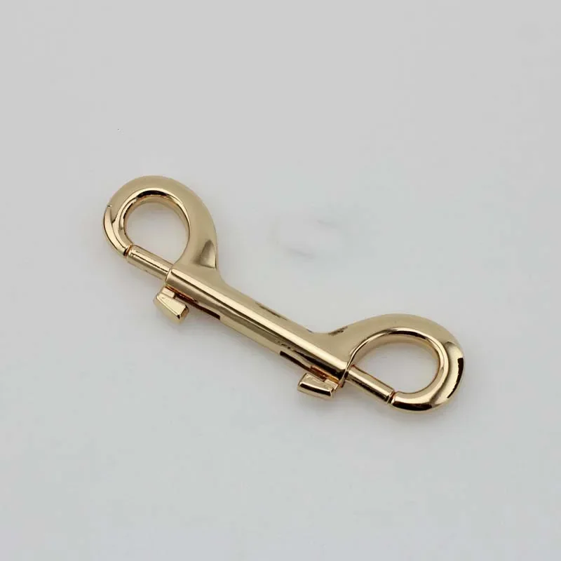 long double ended snap hooks metal strong hook 2 claps hardware for handmade handbag hanger swivel hooks