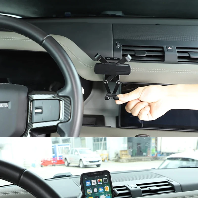 For Land Rover Defender 90 110 130 2020-2026 Dashboard Side Phone Holder Mount Aluminum Alloy Car Accessories