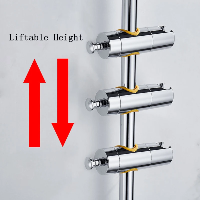 Shower Head Holder 18-25mm ABS Shower Slide Rail Bar Holder Adjustable Clamp Bracket Rod Shower Aksesori pengganti