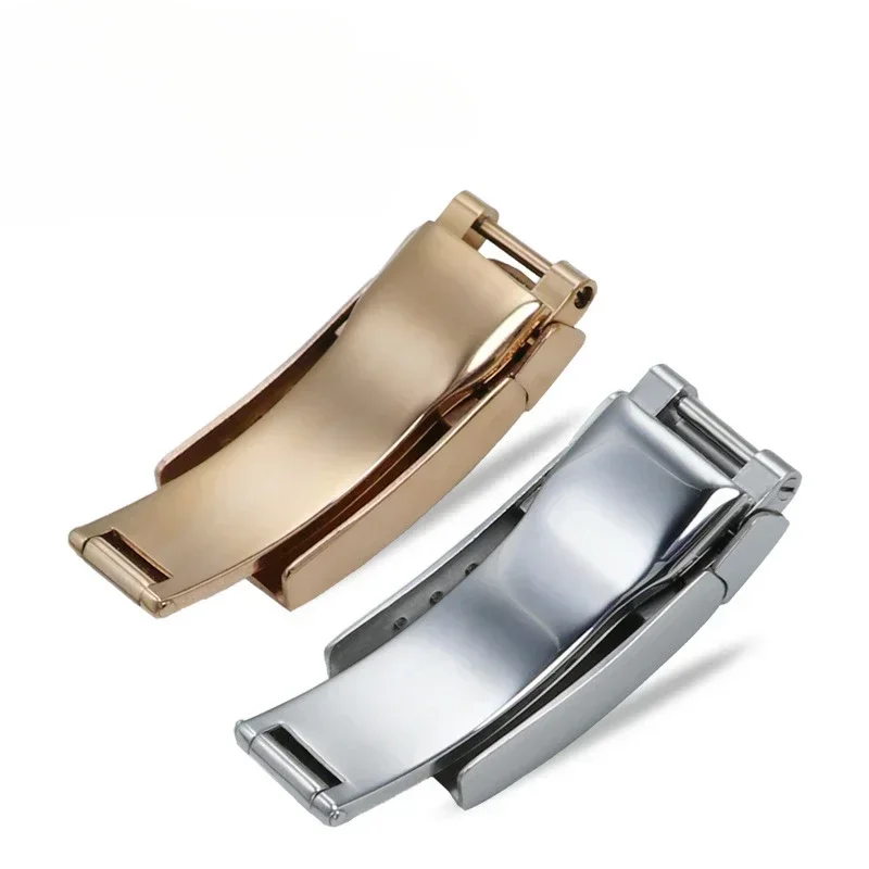 16*9mmالصلبة الفولاذ المقاوم للصدأ للطي مشبك نشر المشبك ل رولكس الغواصة Oysterflex دايتونا GMT حزام (استيك) ساعة حزام