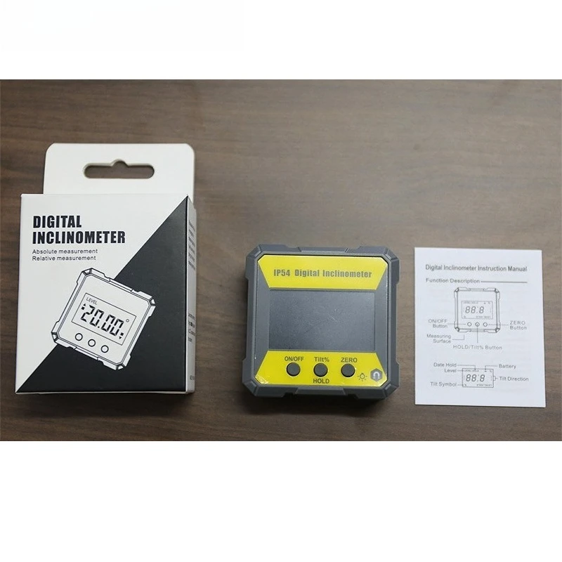 DC111 Digital Inclinometer IP54 Electronic Inclinometer Box Slope Level Electronic Angle Meter with Magnetic