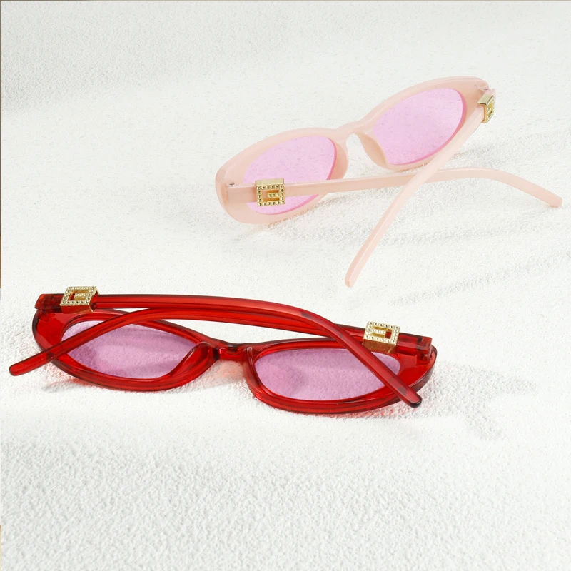 المشي لمسافات طويلة 2 قطعة إطار صغير الموضة مكافحة نظارات الضوء النساء خمر البيضاوي ظلال النظارات الفاخرة النساء نظارات نمط غير رسمي #3