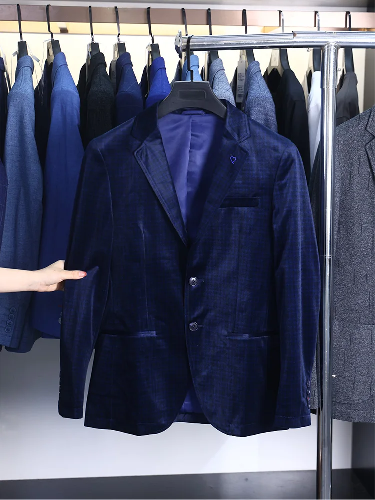 

Homesi весенне-осенний повседневный мужской модный молодежный костюм с рисунком Jaet Stand Fit Long Sve с застежкой на двух пуговицах