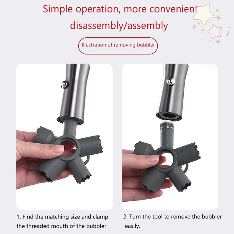 

10-in-1 Aerator Key for Effective Removal of Threaded & Round Aerators