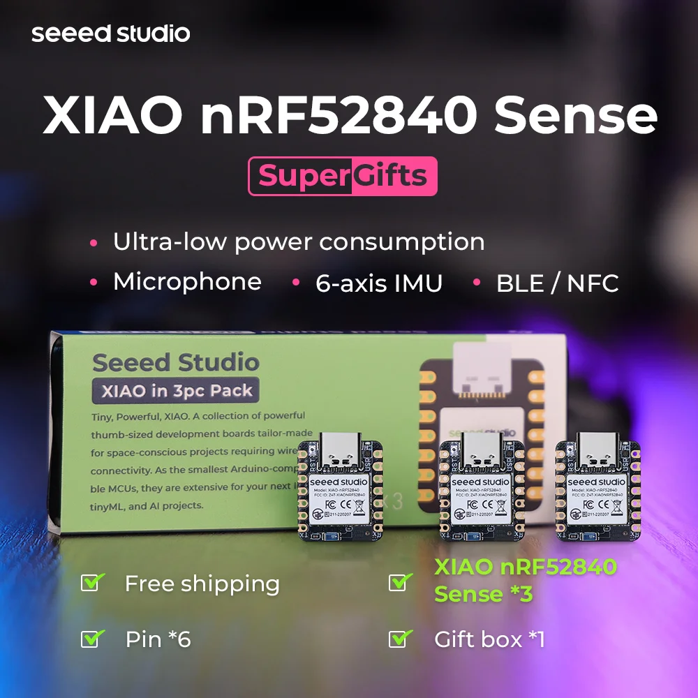 nRF52840 XIAO BLE Sense - Seeed Studio XIAO BLE nRF52840 Sense - TinyML/TensorFlow Lite- IMU / Mikrofon - Bluetooth5.0