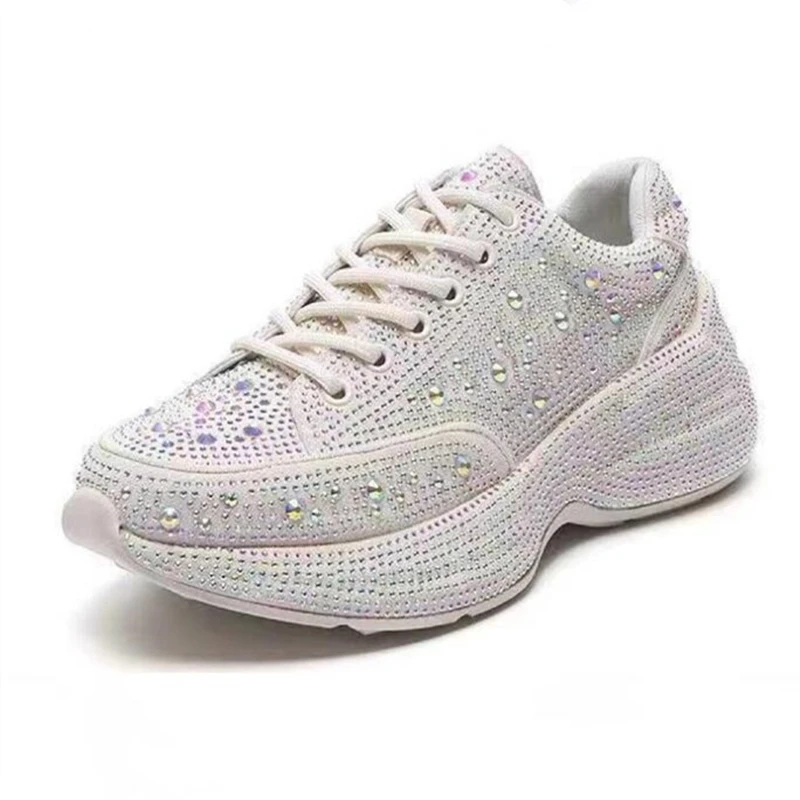 AIYUQI Women Sneakers Platform 2024  Rhinestone Sponge CakeWomen Casual Shoes Large Size Sneakers For Women