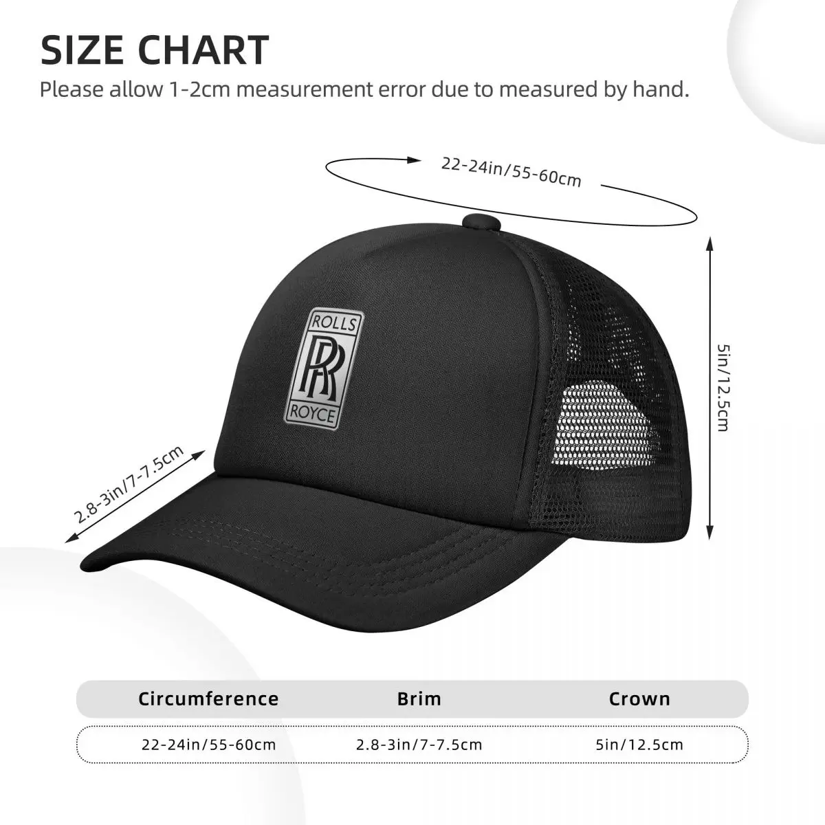 Rolls Royce Mesh Baseball Caps Snapback Fashion Baseball Hats Breathable Casual Casquette Outdoor Unisex