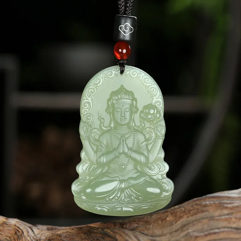 

Guanyin 네 팔 펜던트, Guanyin 옥 플라크, 남성용 목걸이