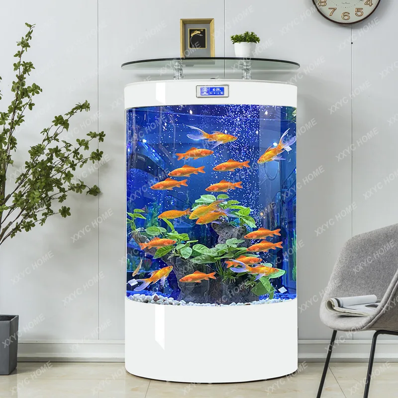 Semi-Circular Fish Globe Living Room Home Medium and Large European Floor-Standing Change Water Aquarium