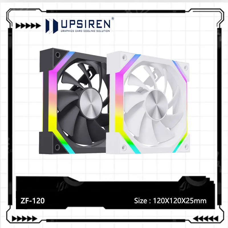 

UPSIREN ZF-120 Computer Chassis Fan,12cm ARGB 4 Pin PWM Quiet Cooling Fan ，Regular /Reversed Dual mode selection