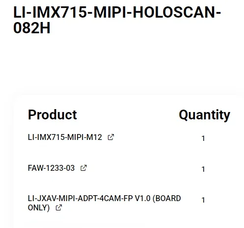 Leopard Imaging LI-IMX715-MIPI-HOLOSCAN-082H Nvidia Holoscan platform based on camera kit