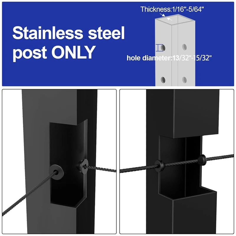 WFF 50 pacotes de ilhós de borracha de proteção de cabo, 1/8 polegadas 5/32 polegadas 3/16 polegadas cabo de poste de proteção de cabo de metal