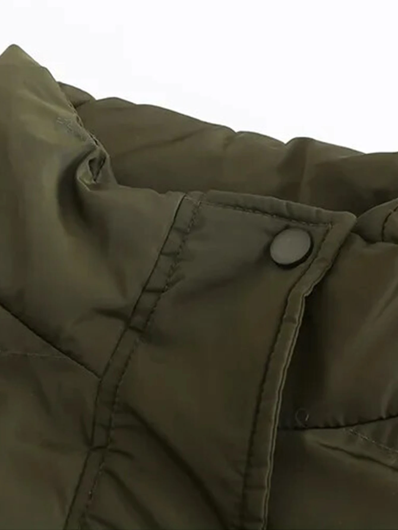 Dames Korte Katoenen Gewatteerde Jas Lange Mouwen Coltrui Warm Casual Loose Fit Herfst Winter Mode Bovenkleding 601