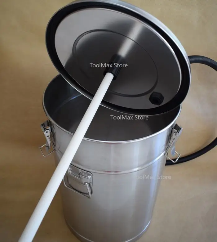 304 Electrostatic Powder Coating Hopper Experiment Mini Small Paint Powder Barrel with Injector and Fluidized Bed