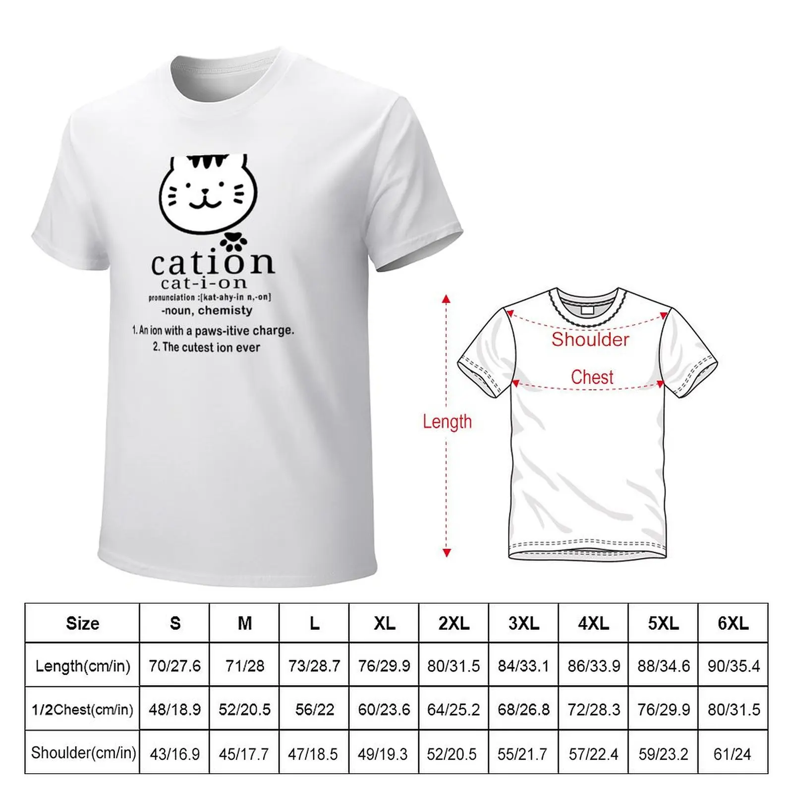 cat-ion, Cation is the cutest ion in chemistry T-shirt blanks anime workout shirts for men