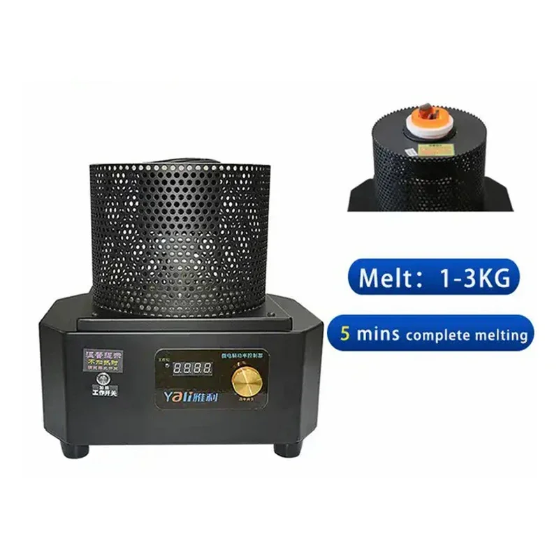 

Mini 3kg medium frequency induction melter electric wax melting machine copper melting furnace for jewelry gold