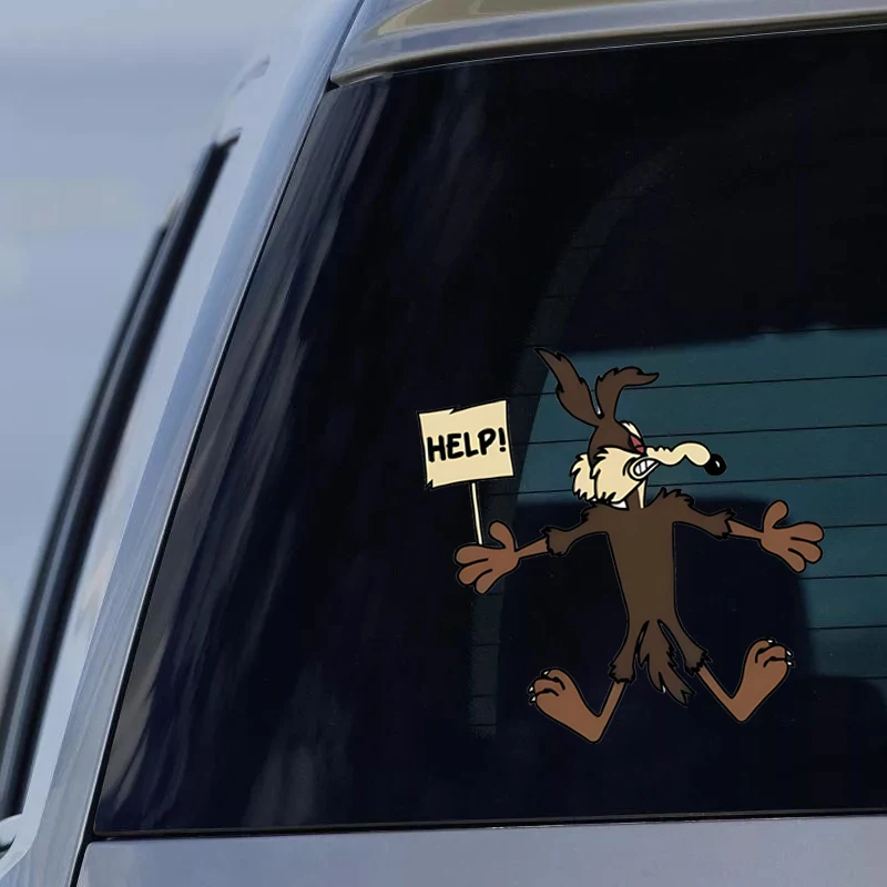 Wile-E Outlaw Help, naklejka naklejka, Road Runner Splat Car Truck Laptop Dent