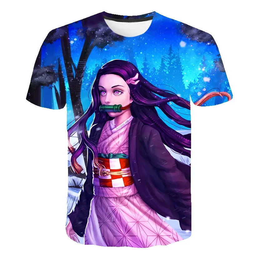 Camiseta infantil com estampa 3D de anime japonês, estilo Harajuku casual, tops de moda streetwear, roupas para meninos, nova moda