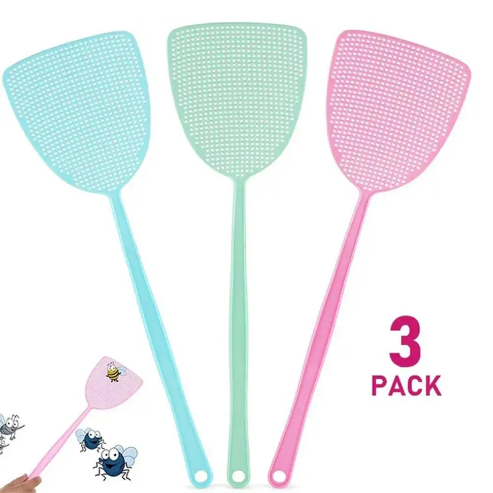 3pcs Fly Swatter Thickened Plastic Fly Swatter Mosquito Pest Control Insect Killer Home Kitchen Accessories