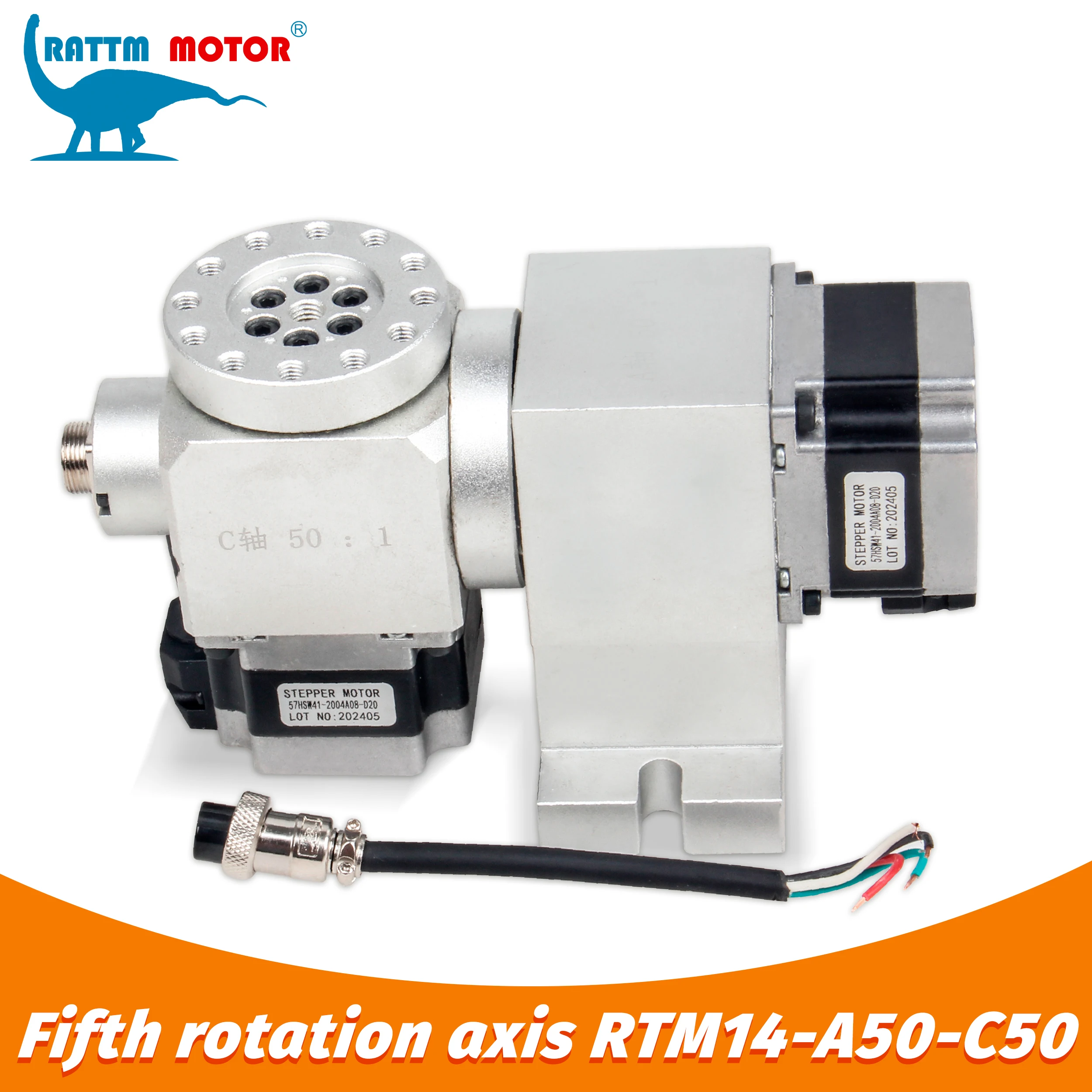 

CNC 4th and 5th Axis A/C Rotary Axis Harmonic Reducer Indexing Head Speed Ratio 50:1 100:1