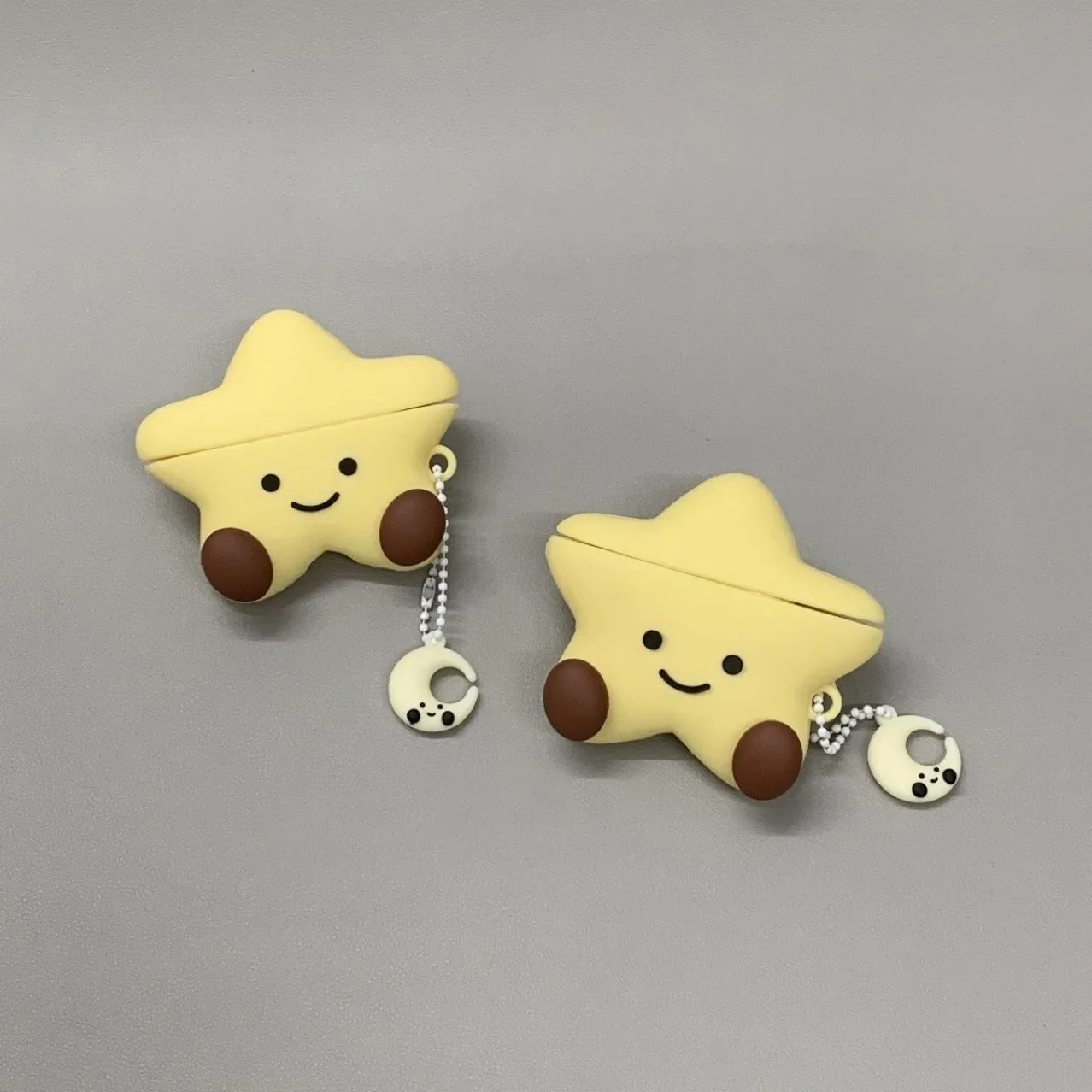 月と星の形をしたAirPods4,1, 2, 3 pro,pro2用のシリコンケース,充電ボックス,保護イヤホン用