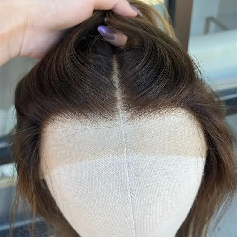 16-inch-soft-straight-wig-13x4-middle-part-ombre-brown-blonde-balayage-wig-synthetic-lace-front-wig-natural-preplucked-hairline