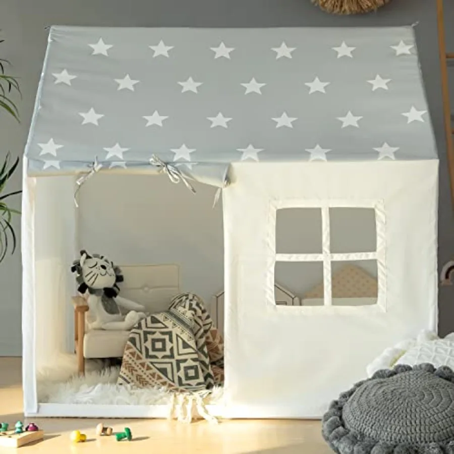 

Large Indoor Play Tent for Toddler Playhouse Tent with Soft Fabric in Pastel Colors Easy to Assemble Fun and Safe Toy for Boys