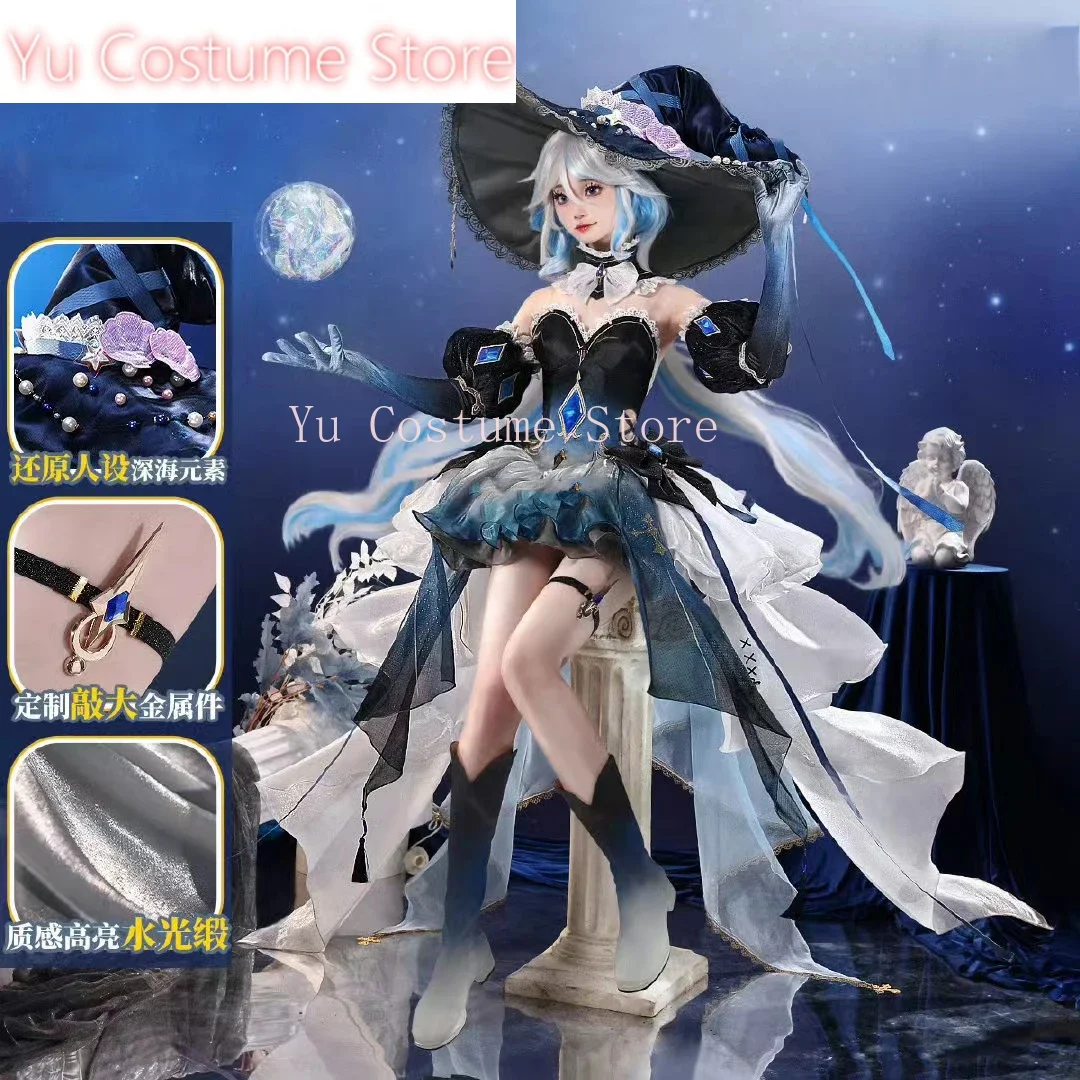 Yu Costume Genshin Impact Furina Focalors Deep Sea Letter Game Suit Gorgeous Dress Cosplay Costume Halloween Party Outfit Women