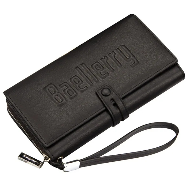 Baellerry Men's Large Capacity Long Wallet Fashion Sports Premium Multifunctional Handheld Bag with Multiple Card Slots