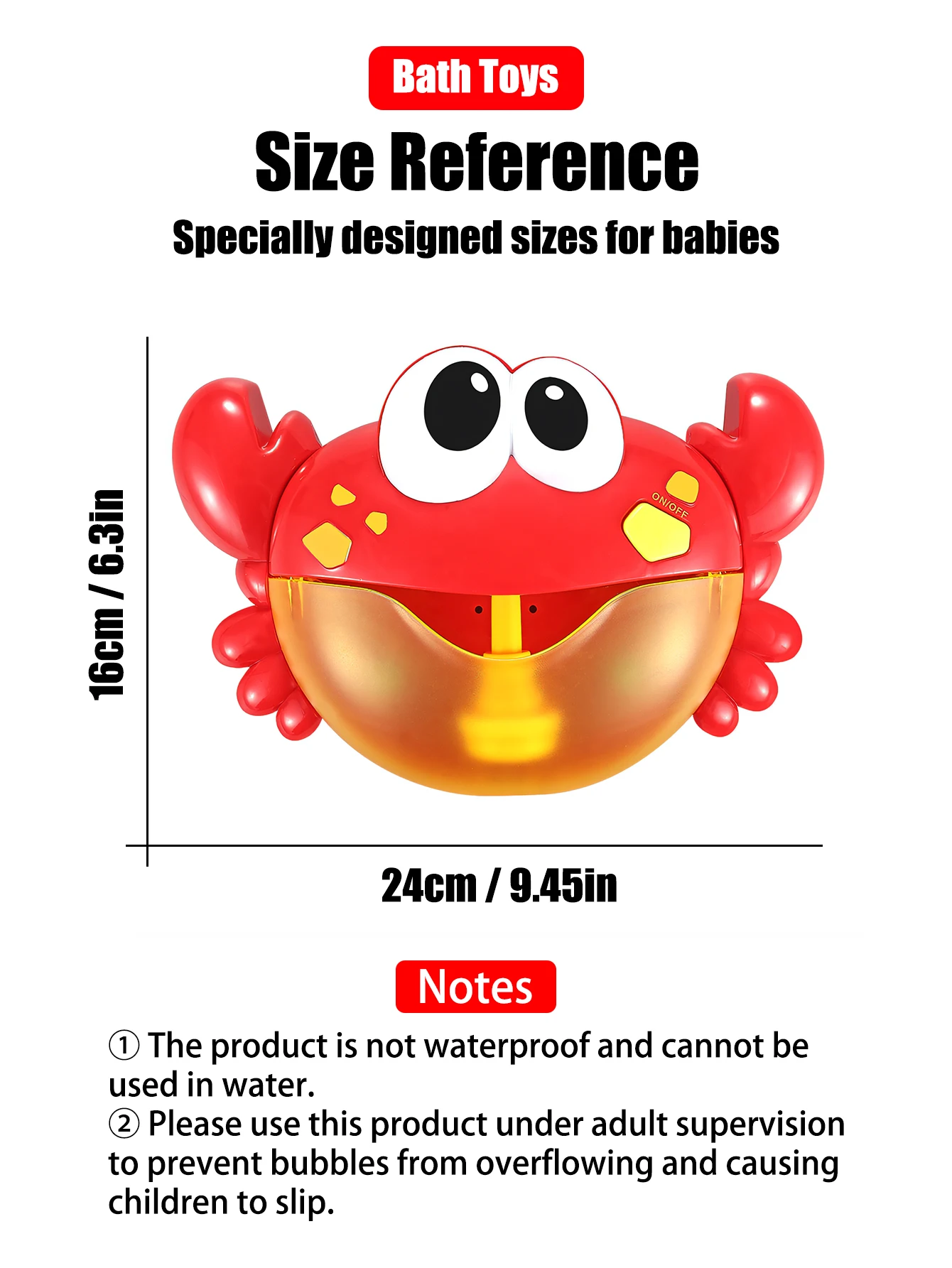1pcs Kids Green Frog/Red Crab Spit Bubble Machine Baby Bath Toys Kids Bathtub Water Play with Music,Surprise Gift for Boys Girls image 5