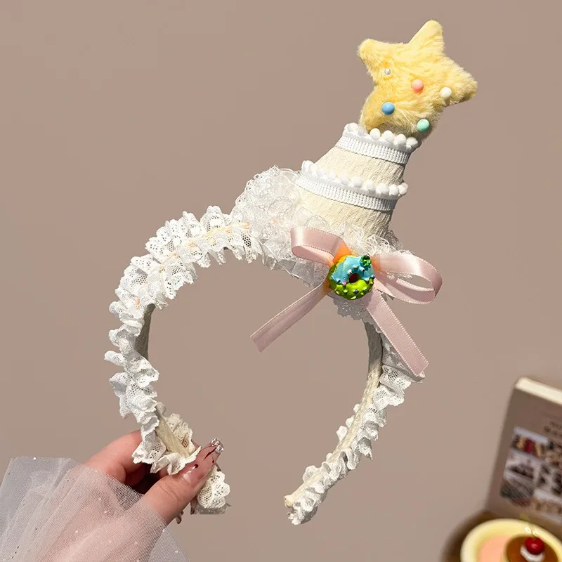 1Pcs Weiche und Niedliche Plüsch Geburtstag Haar Hoop Haar Clip Kuchen Erdbeere Geformt frauen Party/Party Foto dekoration Kopfbedeckungen – Detail 6