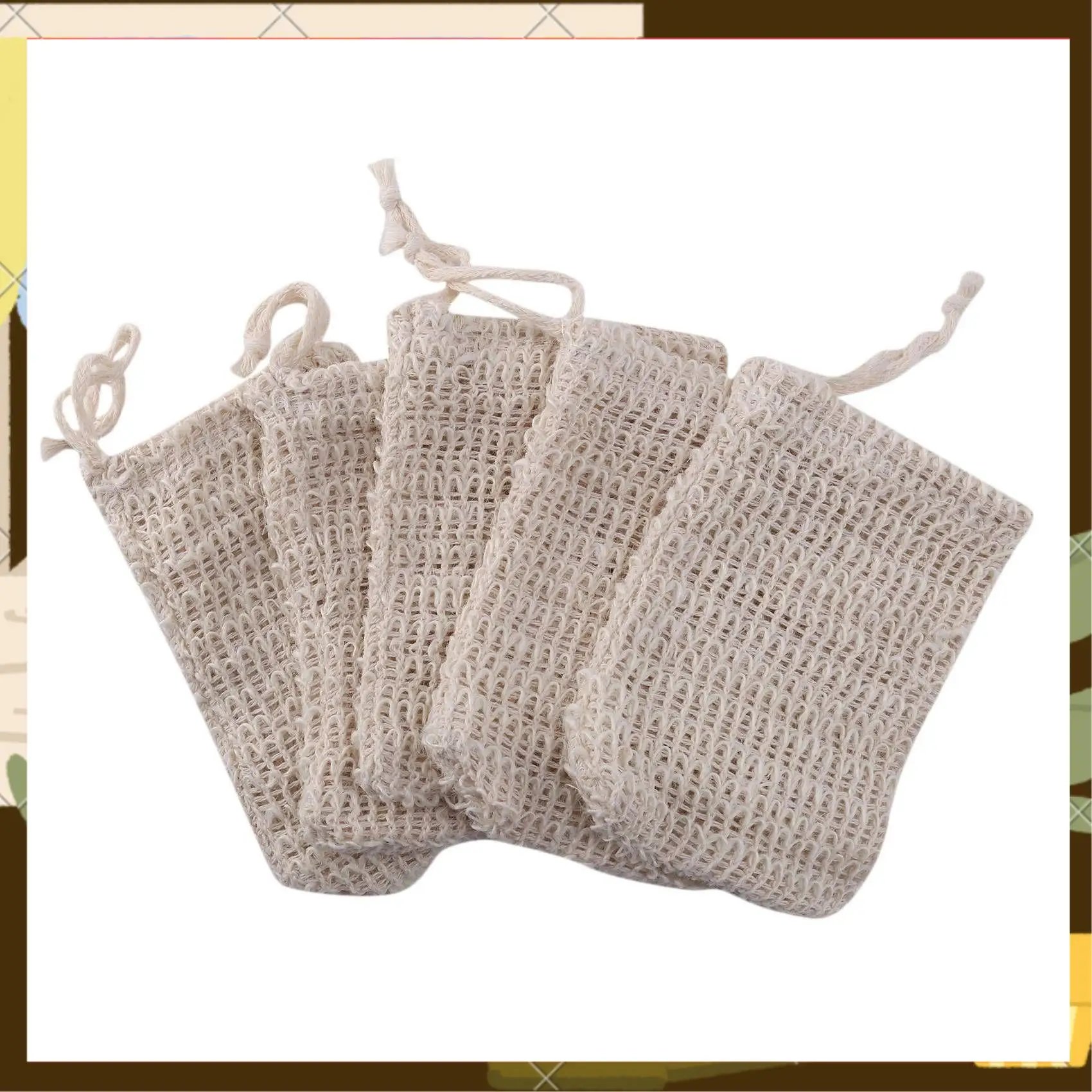 

Пакетик для мыла из натурального сизаля, 120 шт., держатель для отшелушивающего мыла-ABNJ