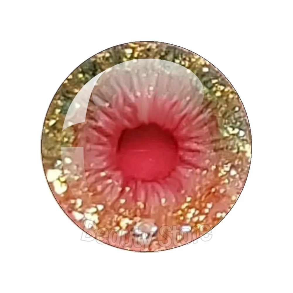 12pcs Glitter Style Glass Eye Chip Round Cabochon 10MM-40MM Handmade Toy Drop Glue Eye Pupil DIY Blyth BJD Doll Accessory