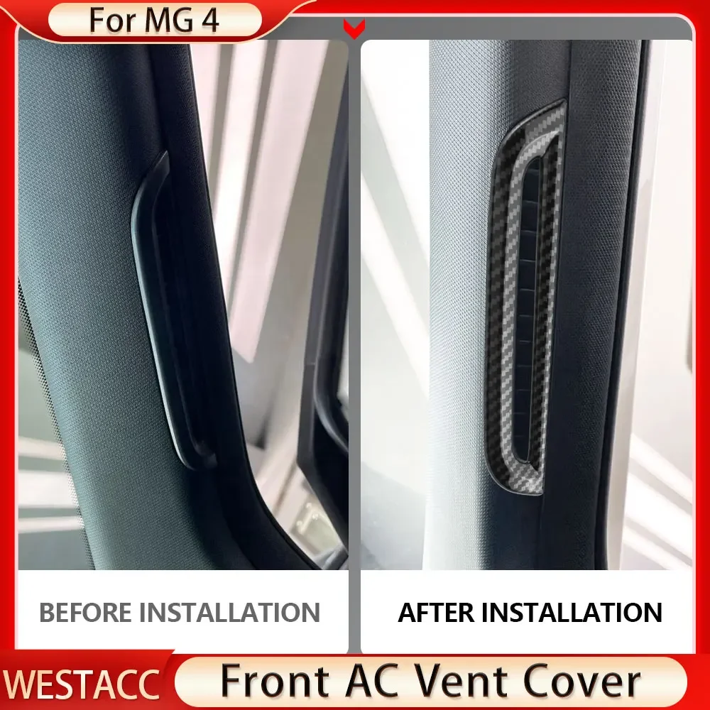 For MG 4 MG4 EV Mulan 2023 2024  Air Vent Cover Sticker Front Pillar AC Outlet Cover Trim 2Pcs Frame Car Interior Accessories