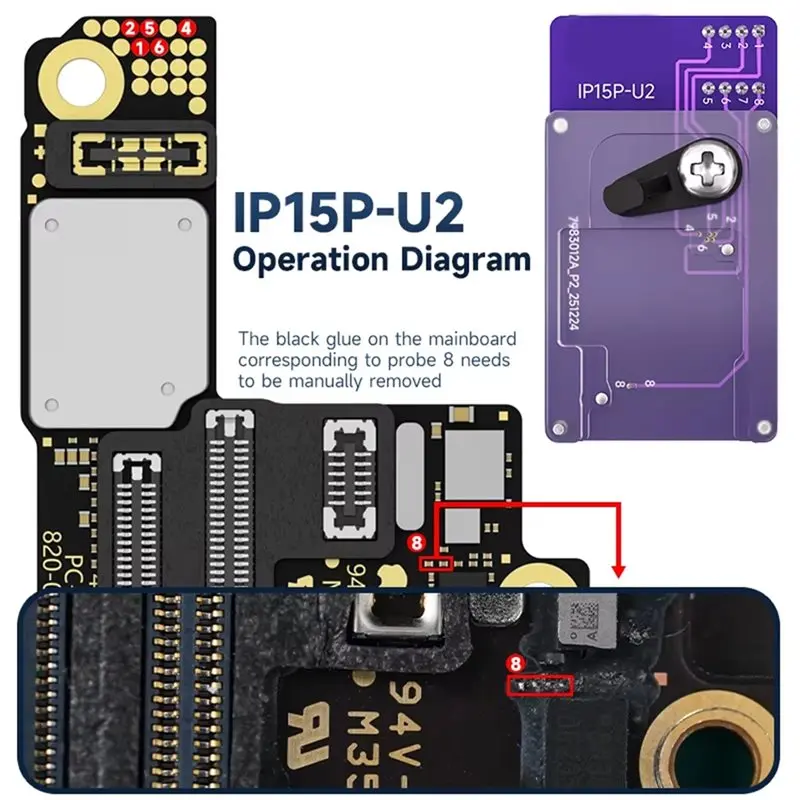 ABMI-U2 Charging Chip Programmer Motherboard Reader/Writer Functionality For 15/16 Pro Max, Layer-Free Repair Kit 15P/PM,